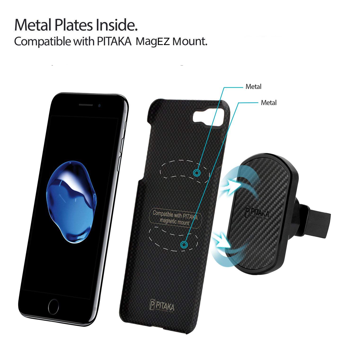 Amazon.com: PITAKA MagEZ Case Compatible with iPhone 8 Plus/7 Plus